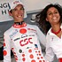 Andy Schleck kann nach der 4. Etappe der Tour of Britain 2006 das Trikot des besten Bergsteigers überstreifen